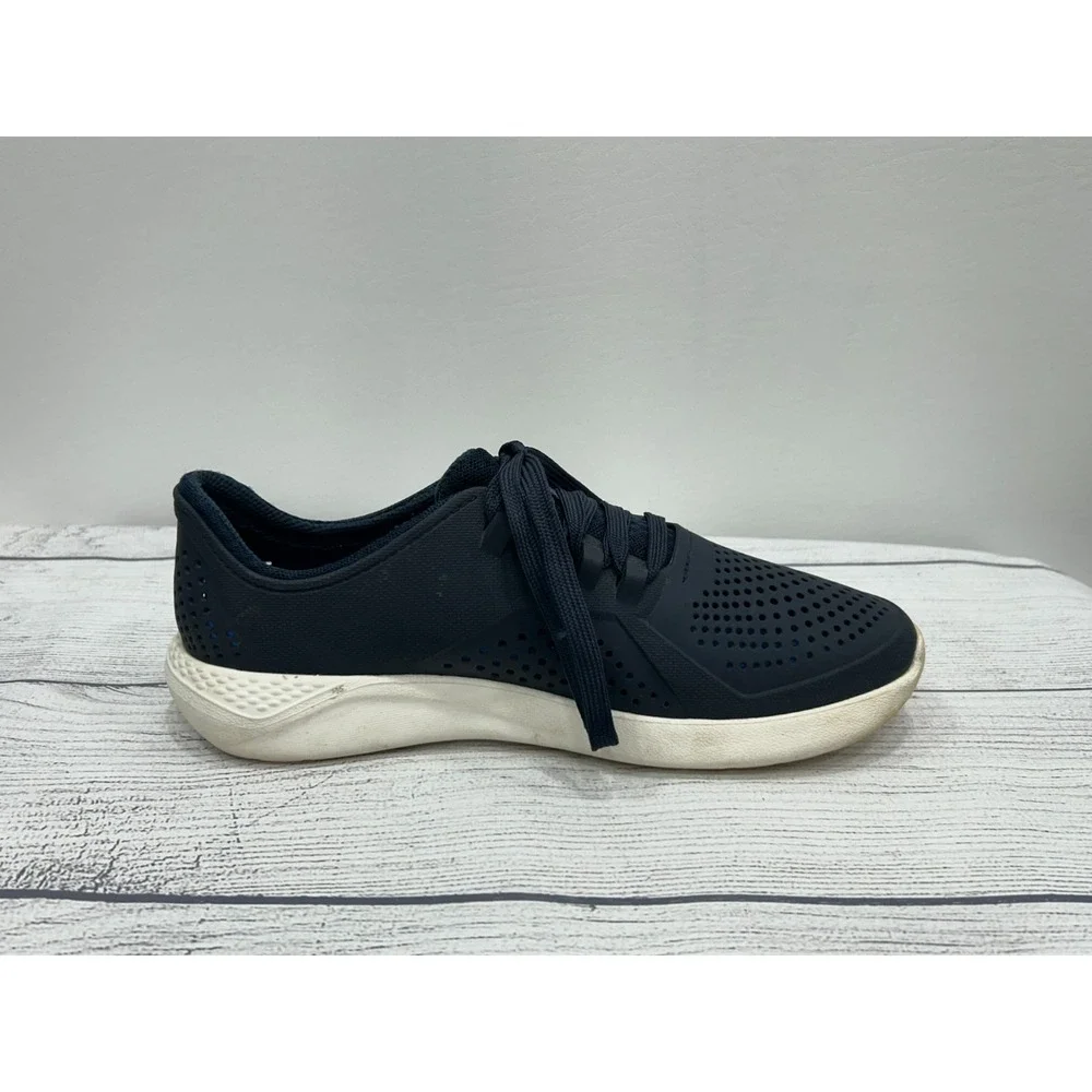 Crocs Lite Ride Pacer Mens Navy Breathable Lace Up‎ Sneakers Shoe Size 7